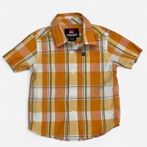 Quiksilver Baby Boys Orange Plaid Shirt